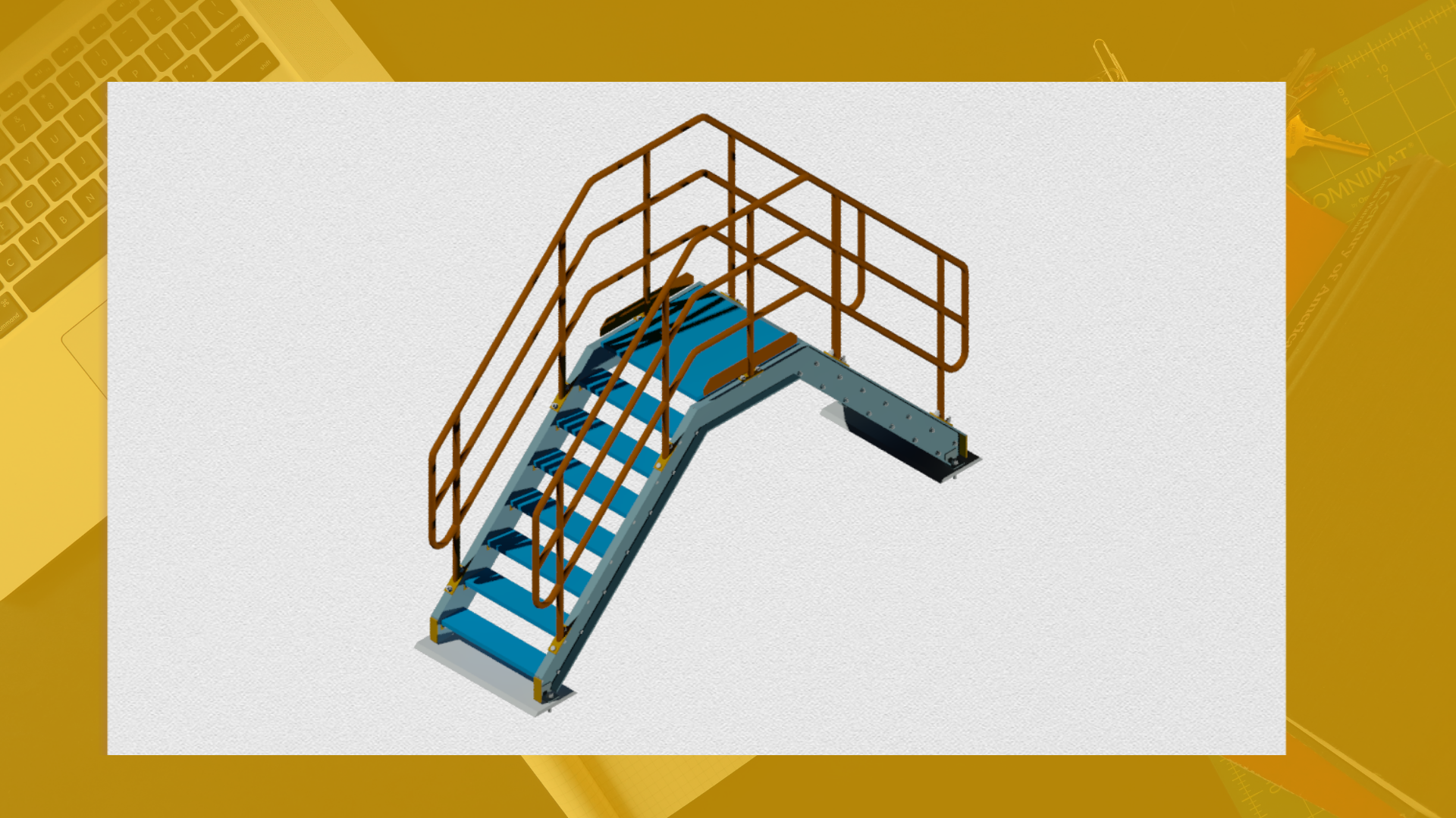 Planos de fabricación de escalera de acceso a poza de estación de combustible para mina